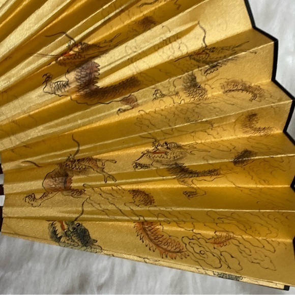 Silk And Bamboo Dragon Hand Fan - Picture 3 of 9